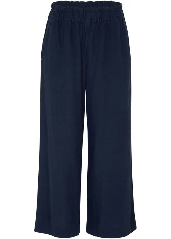 Legglang culotte i lin, bonprix