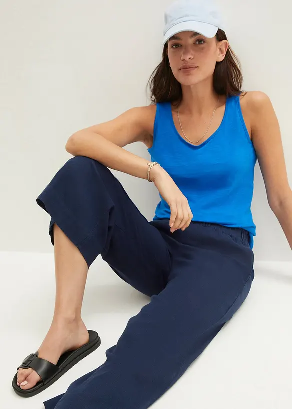 Legglang culotte i lin, bonprix