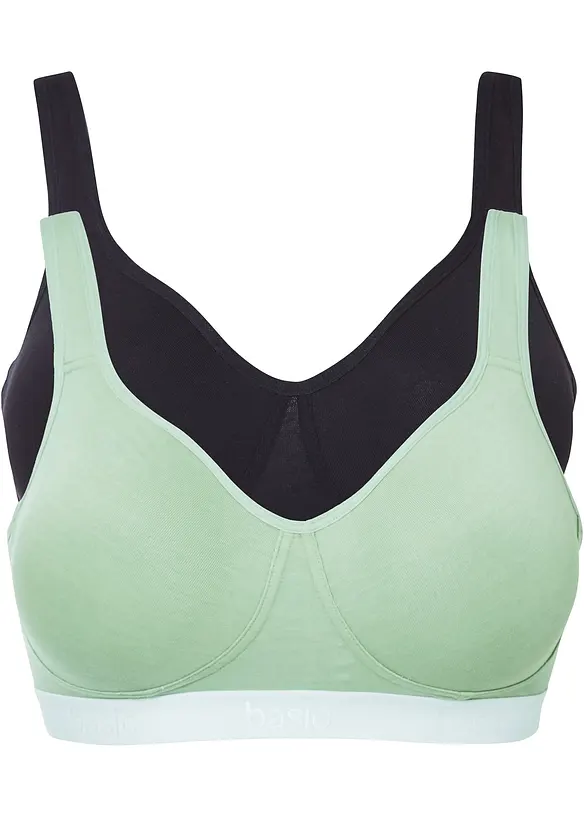 BH uten bøyle, med økologisk bomull (2-pack), bonprix