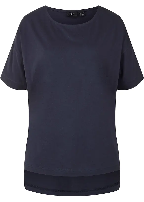 Oversized T-shirt i bomull med splitt i sidene, bonprix