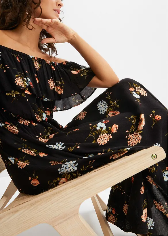 Carmen-kjole med print, bonprix