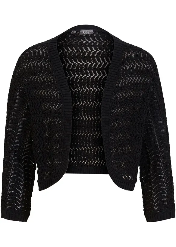 Bolero i heklet look, kortere ermer, bonprix