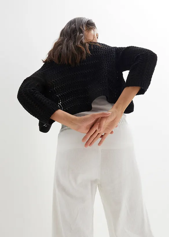 Bolero i heklet look, kortere ermer, bonprix