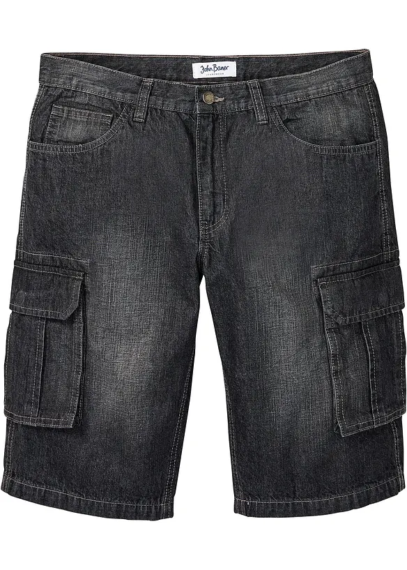 Bermudashorts i denim med cargolommer, Relaxed Fit, bonprix