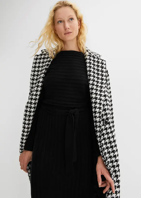 Strikket kjole med belte (2-delt sett), bonprix