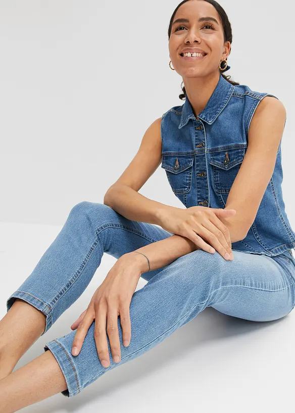 Slim Fit-jeans Mid Waist, Cropped, bonprix