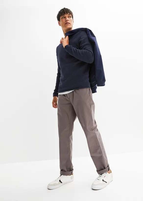 Regular Fit-twillbukse i 100% bomull, Straight, bonprix