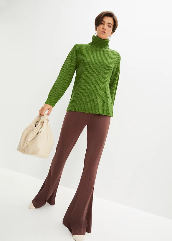 Strikket genser med rullekrage, bonprix