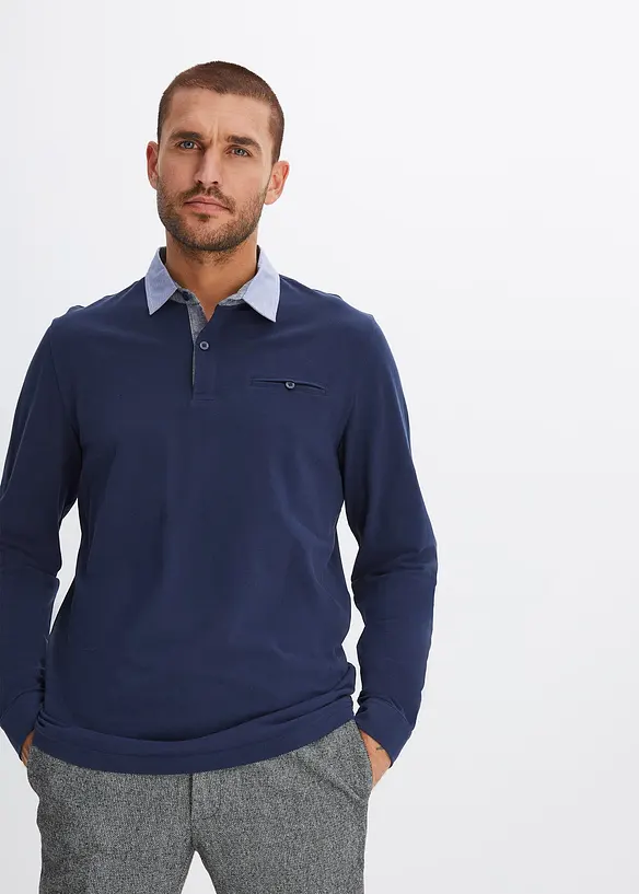Piqué-poloshirt, lang arm, bonprix