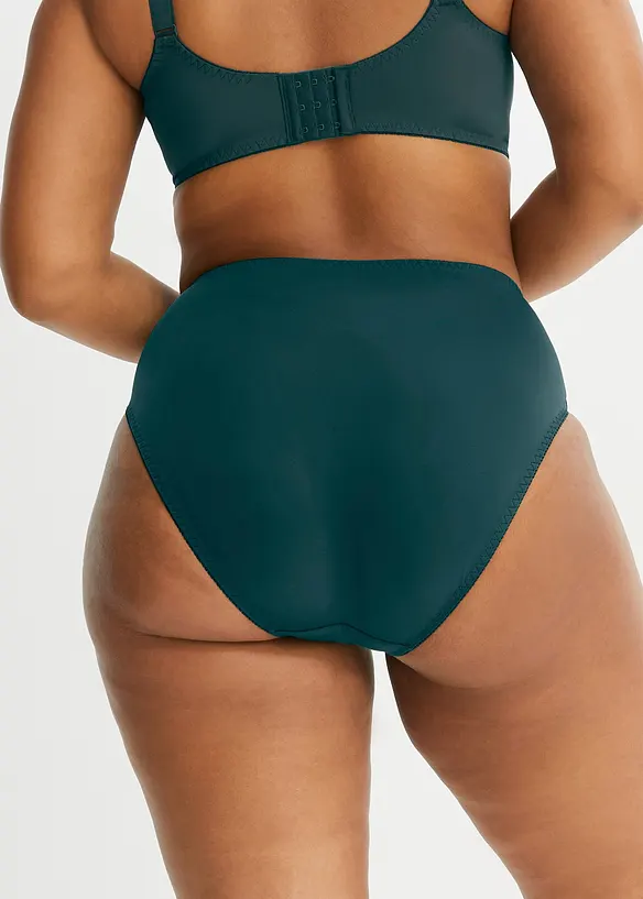 Høy truse med nydelige blonder (2-pack), bonprix