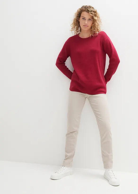 Milano Rib-genser med rund hals, bonprix