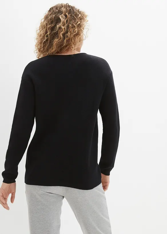 Milano Rib-genser med rund hals, bonprix