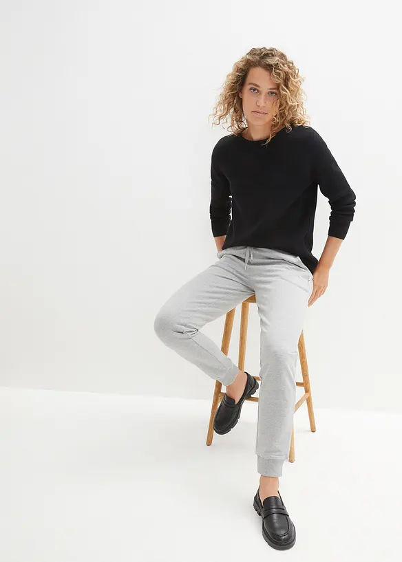 Milano Rib-genser med rund hals, bonprix