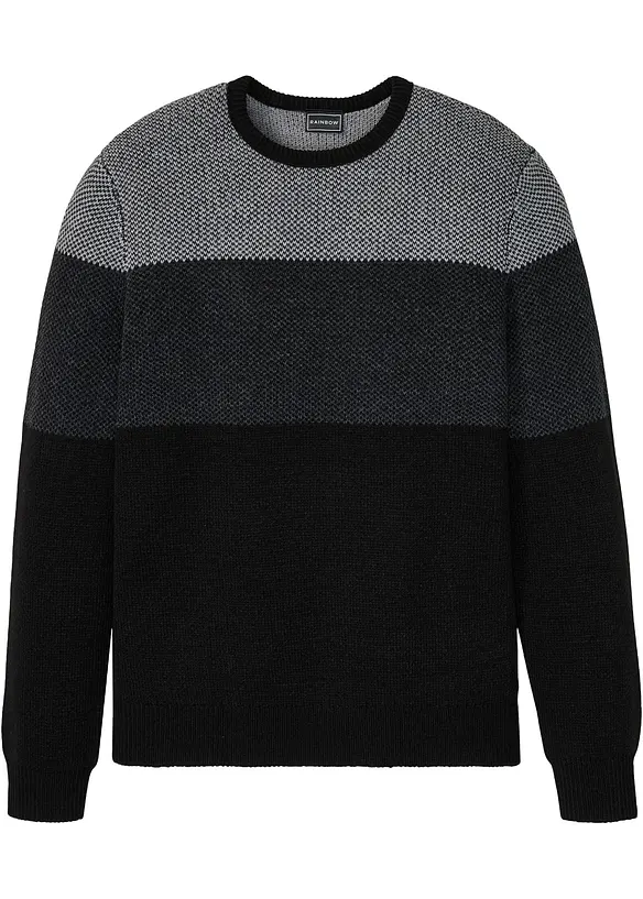 Genser med rund hals og colorblocking, bonprix