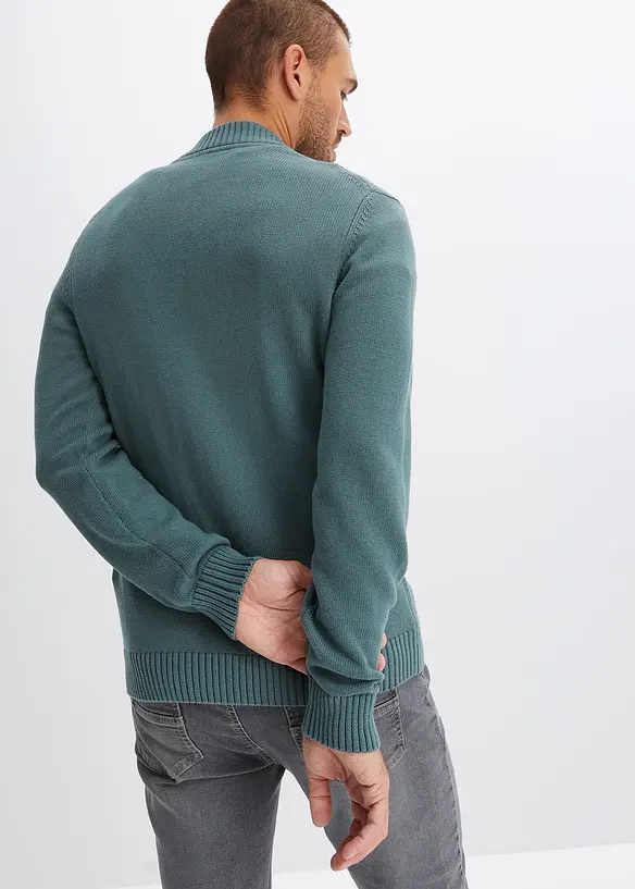 Finstrikket cardigan i 100% bomull, bonprix