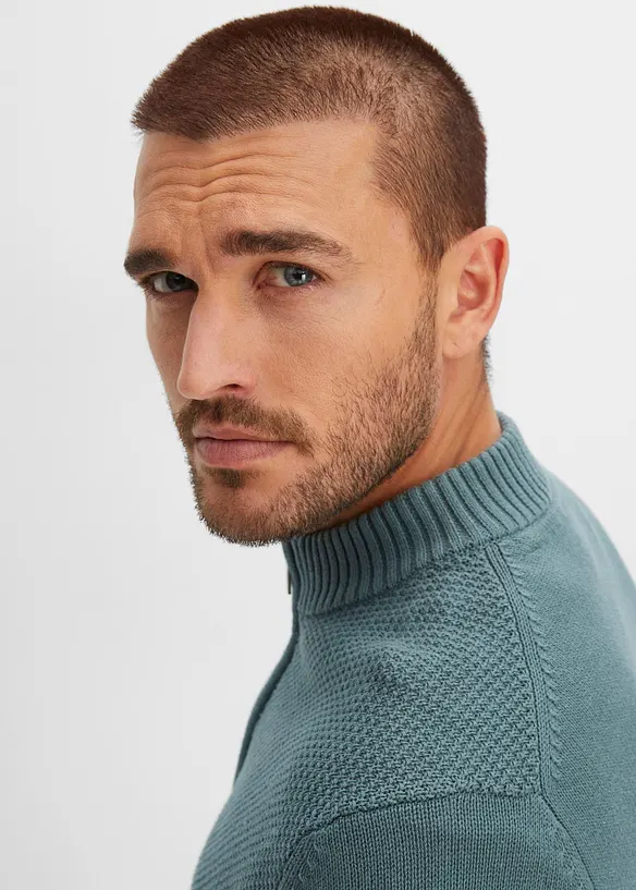 Finstrikket cardigan i 100% bomull, bonprix