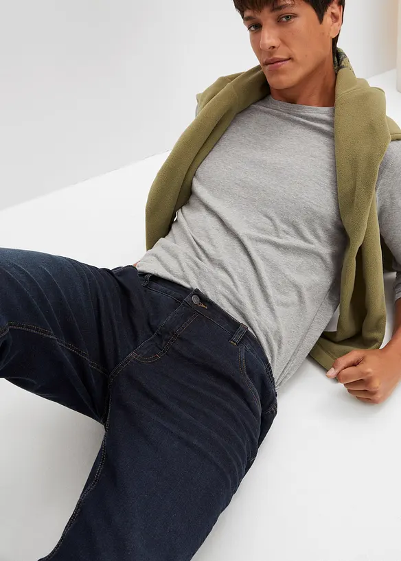 Relaxed Fit-termojeans med stretch og fleecefôr, Straight, bonprix