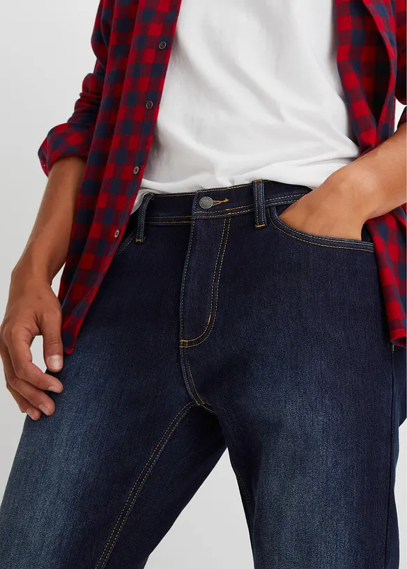 Regular Fit stretch-termojeans med varmende innside, Straight, bonprix