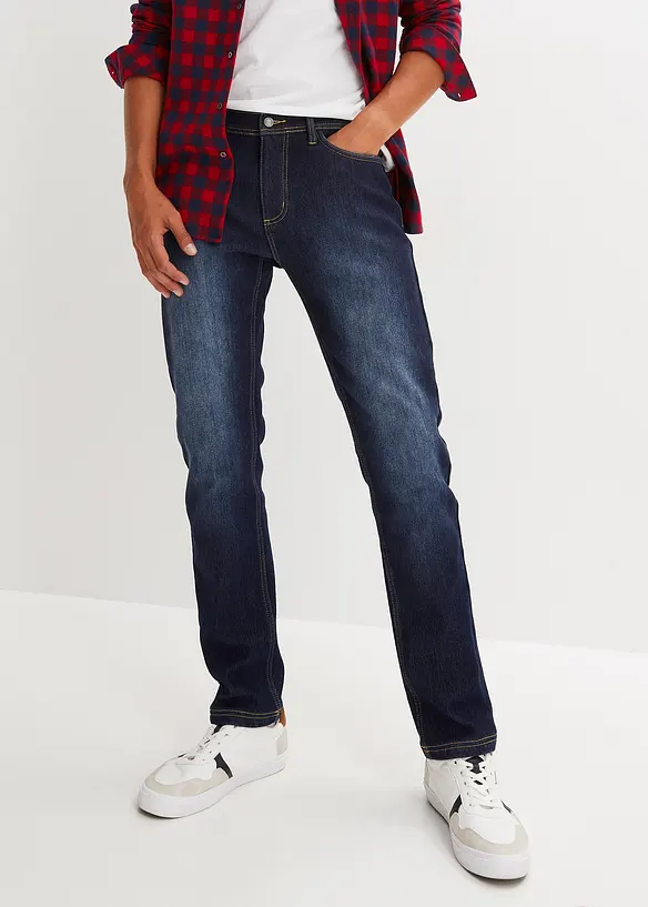 Regular Fit stretch-termojeans med varmende innside, Straight, bonprix