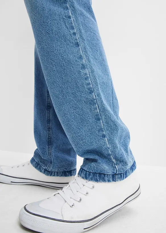 Regular Fit-pull on-termojeans med flanellfôr, Straight, bonprix
