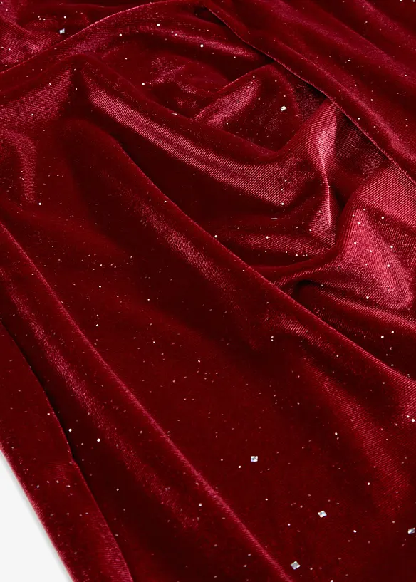 Minikjole i myk fløyel med glitter, bonprix