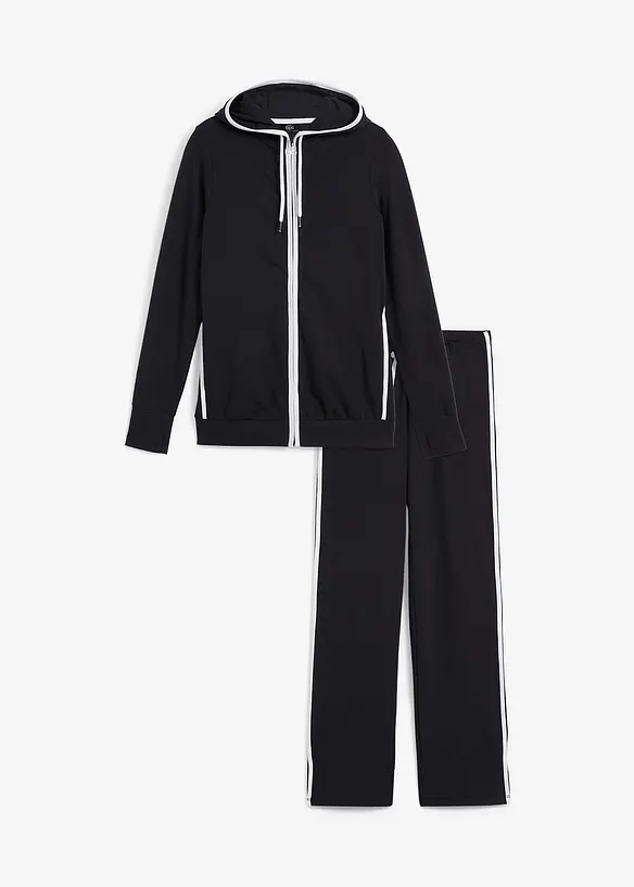 Stretch-joggedress i bomull (2-delt sett), bonprix