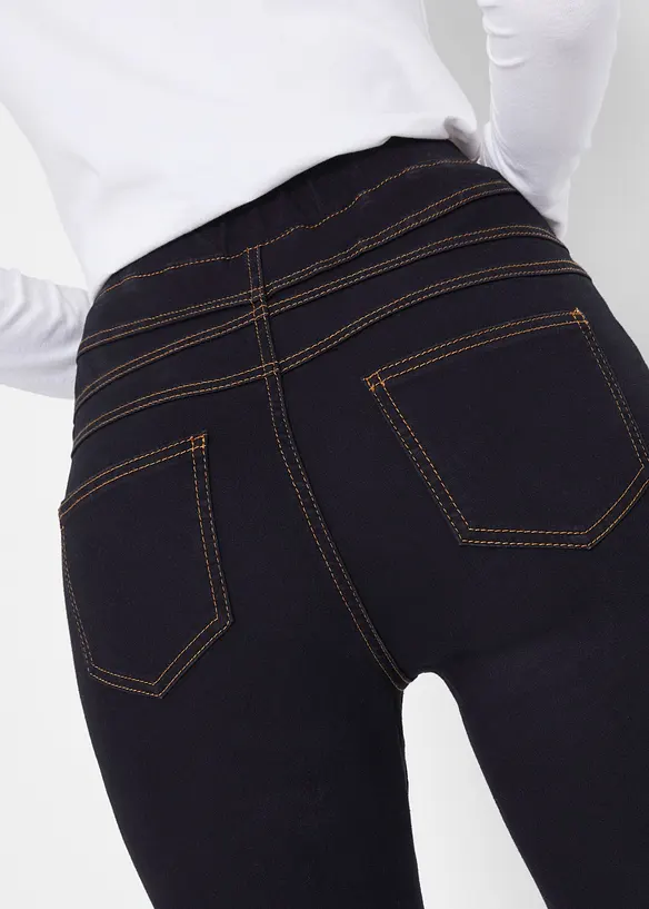 High Waist jeggings i lett, elastisk termo-materiale med komfortlinning., bonprix