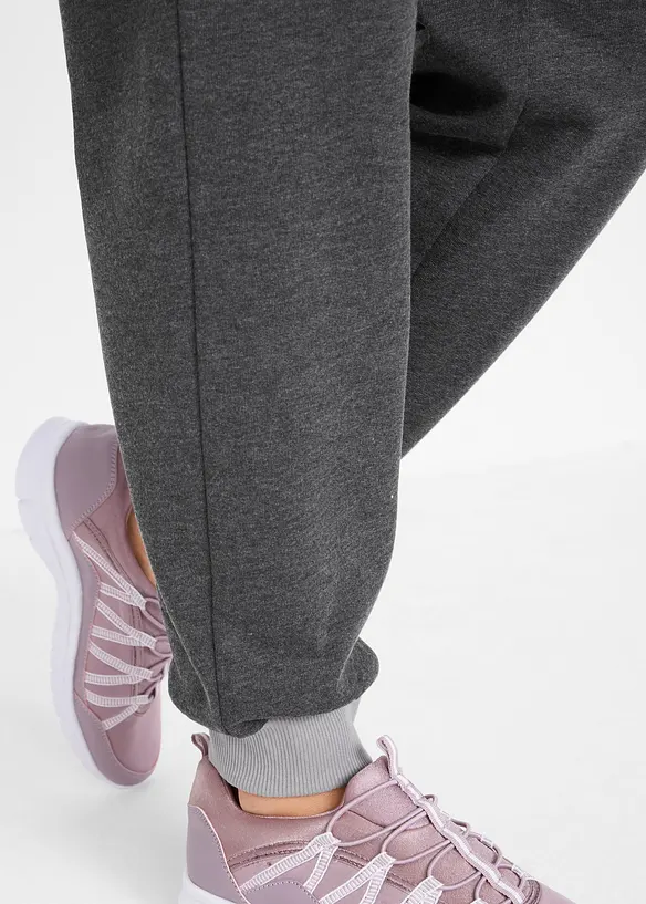 Joggebukse med ribbekanter i kontrastfarge, bonprix