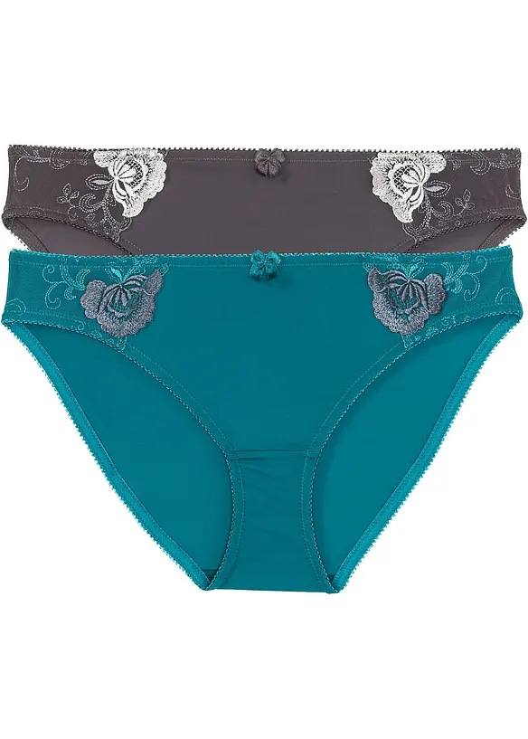 Truse med broderi (2-pack), bonprix