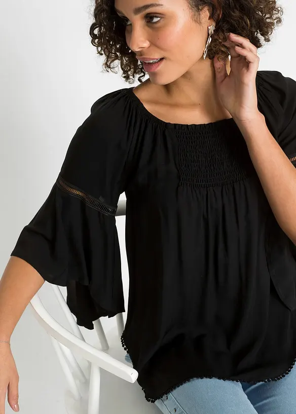 Bluse i 100% viskose, bonprix