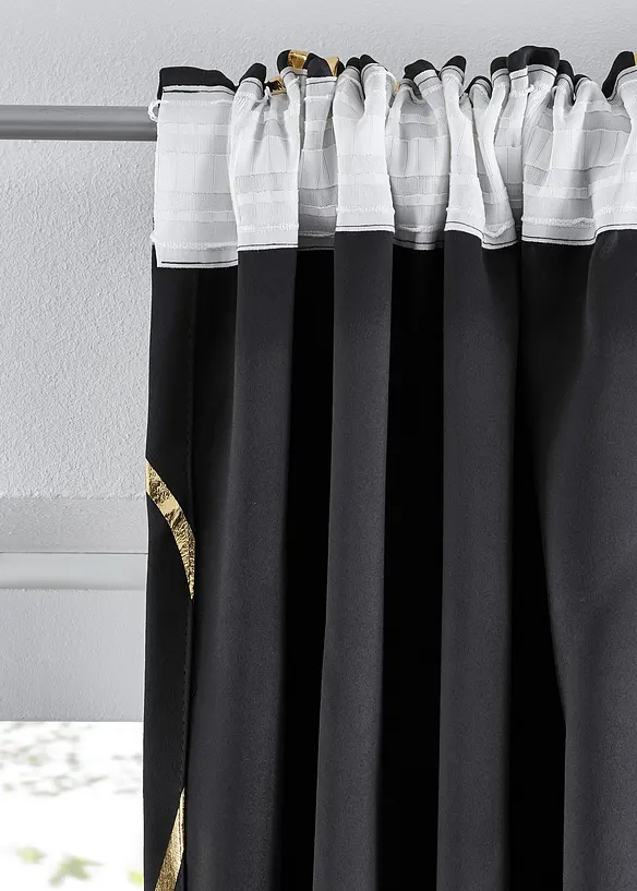 Mørkleggingsgardin med glanstrykk (1-pack), bonprix