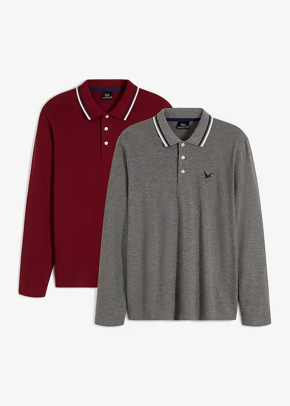Poloskjorte i 100% økologisk bomull (2-pack), bonprix
