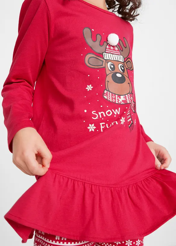 Jule-topp + leggings for barn (2-delt sett), bonprix
