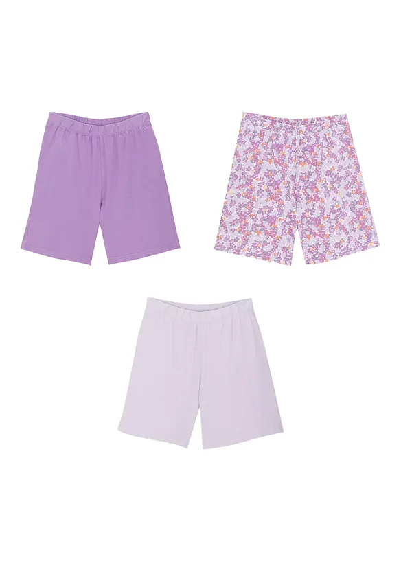 Jerseyshorts i 100% økologisk bomull (3-pack), bonprix