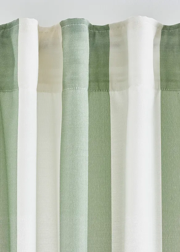 Gardin med stripemønster og resirkulert polyester (1-pack), bonprix