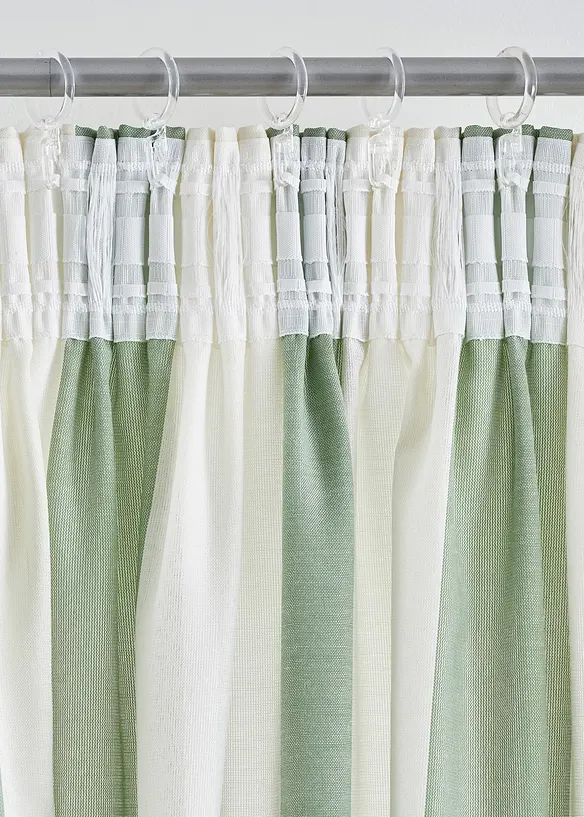 Gardin med stripemønster og resirkulert polyester (1-pack), bonprix