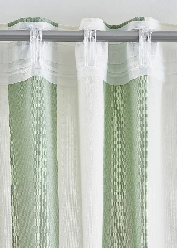 Gardin med stripemønster og resirkulert polyester (1-pack), bonprix
