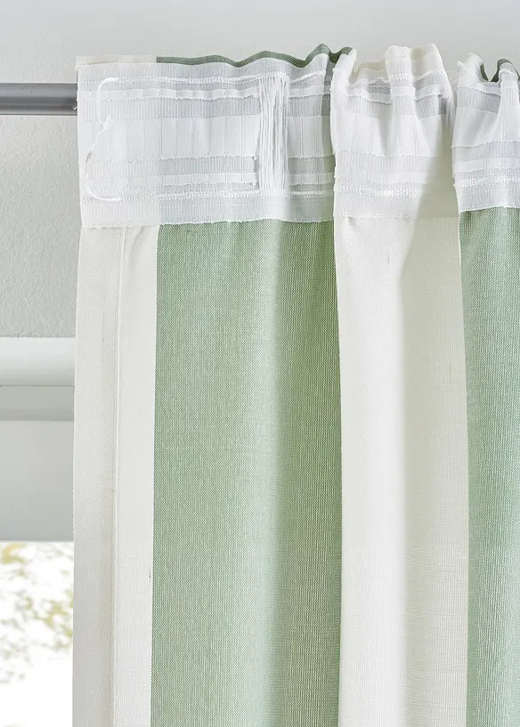 Gardin med stripemønster og resirkulert polyester (1-pack), bonprix