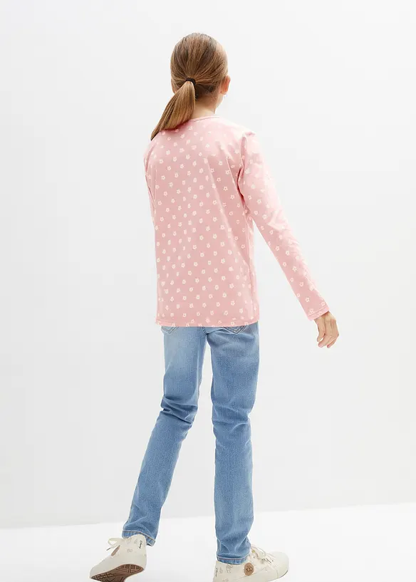 Langermet topp av økologisk bomull (3-pack), bonprix