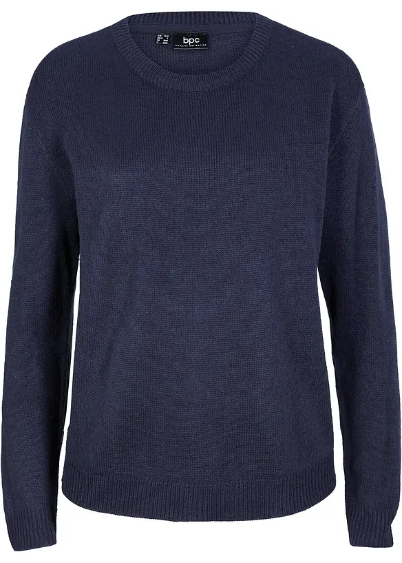 Strikket genser med rund hals, bonprix