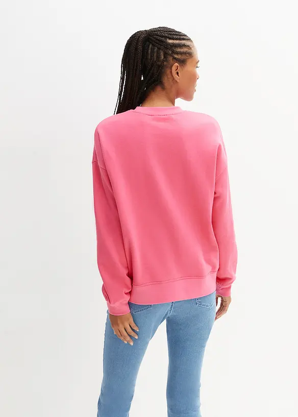 Oversized sweatshirt i ren bomull, bonprix
