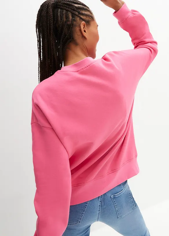 Oversized sweatshirt i ren bomull, bonprix