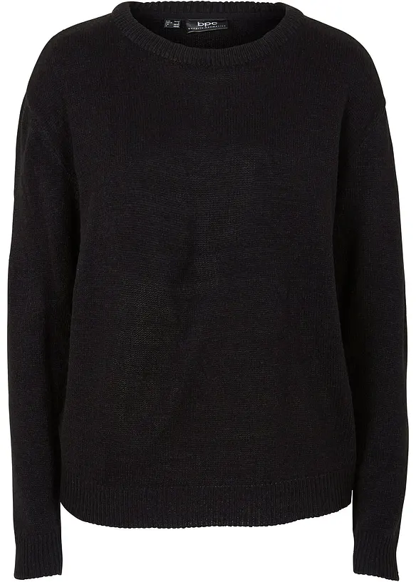 Strikket genser med rund hals, bonprix