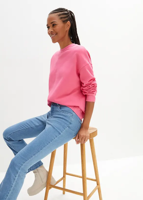 Oversized sweatshirt i ren bomull, bonprix