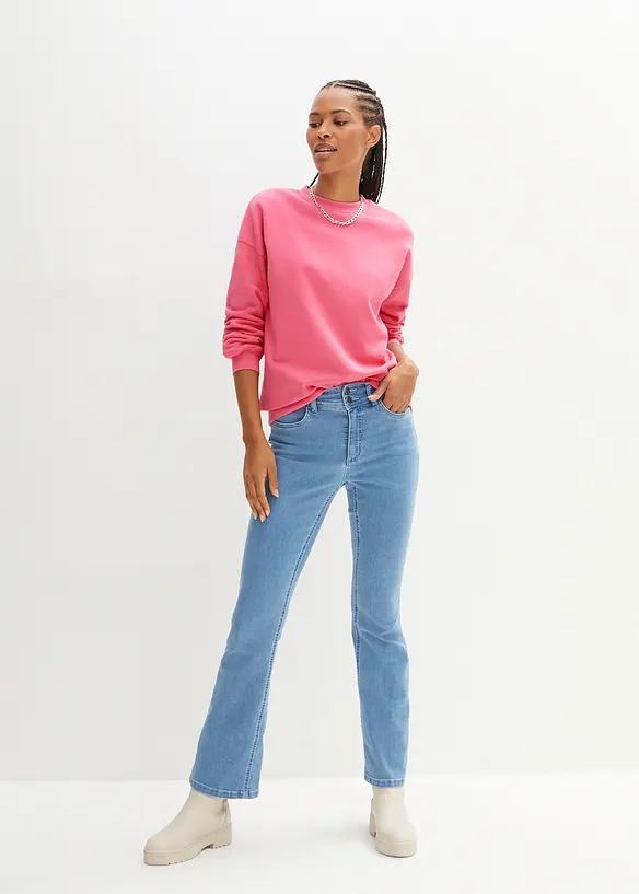 Oversized sweatshirt i ren bomull, bonprix