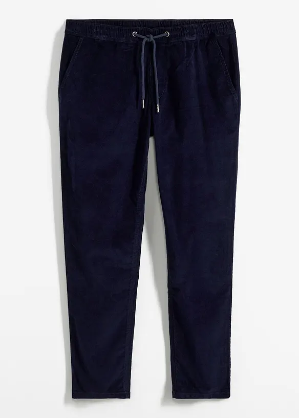 Regular Fit-pull on-kordfløyelsbukse, Straight, bonprix