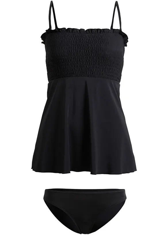 Bandeau tankini med vaflet topp (2-delt sett), bonprix