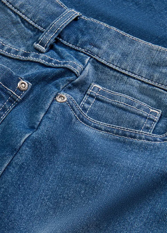 Jeansskjørt med splitt, bonprix