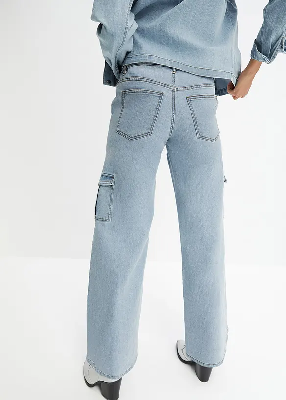 Cargojeans Mid Waist, Wide Leg, bonprix