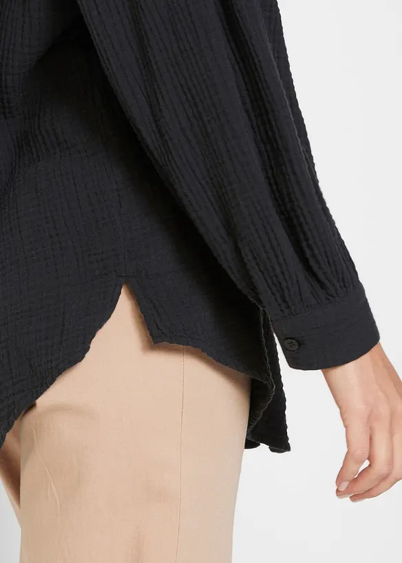 Lang bluse i bomullsmusselin, bonprix